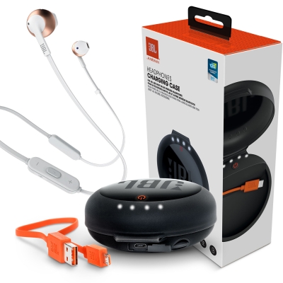 Fone JBL T205 bt Rose Bluetooth + Case Carregador JBL
