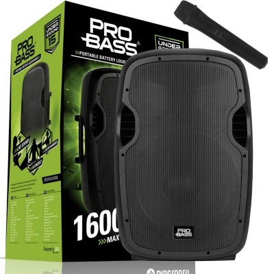 Caixa Ativa Probass Underdround 15'' 1600w Com Microfone
