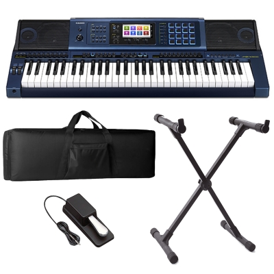 Teclado Arranjador Casio MZ-X500 61 Teclas + Suporte + Pedal + Capa Luxo 