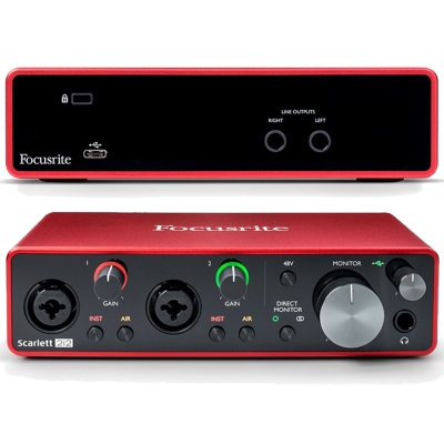 Interface Focusrite Scarlett 2i2 3 Geração Profissional