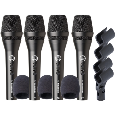 Microfone AKG P3S vocal Kit + Espuma 